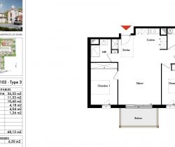 For sale NEW T3 APARTMENT 68 M² ANDERNOS LES BAINS