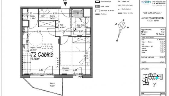 APARTAMENTO NUEVO T3 62 M2 JUNTO AL MAR CUCQ