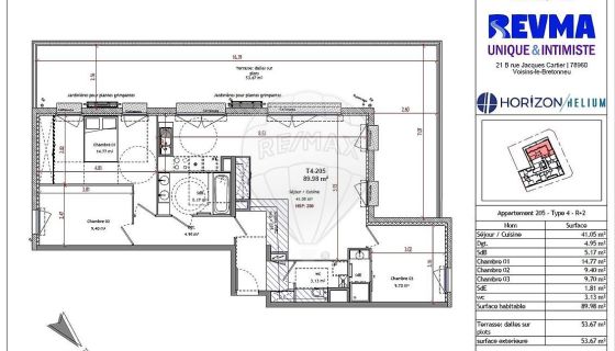 A louer APPARTEMENT T4 89 M2 TERRASSE  AMIENS