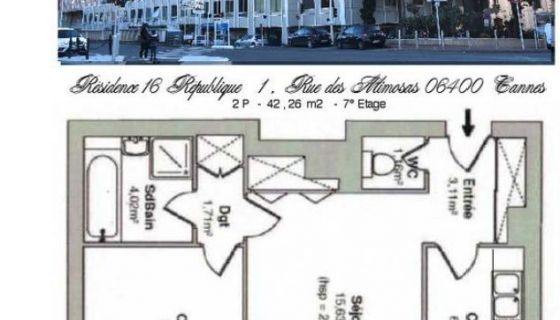 APARTAMENTO T2 42 M2 TERRAZA JUNTO AL MAR CANNES Playas, Centro de la ciudad, Mercado