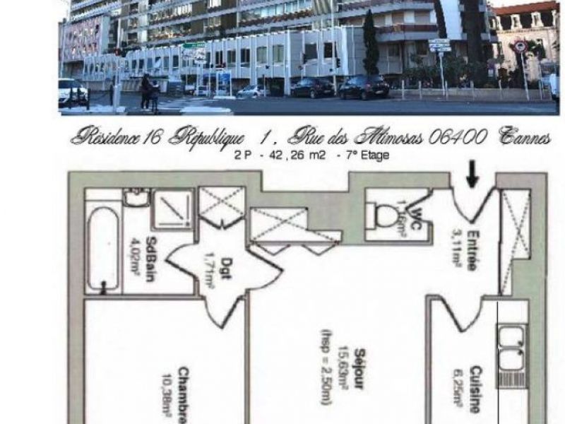 En venta APARTAMENTO T2 42 M2 TERRAZA JUNTO AL MAR CANNES Playas, Centro de la ciudad, Mercado