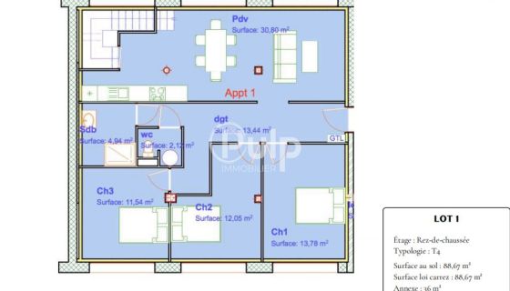 A louer APPARTEMENT T4 88 M2 BORD DE MER BOULOGNE SUR MER