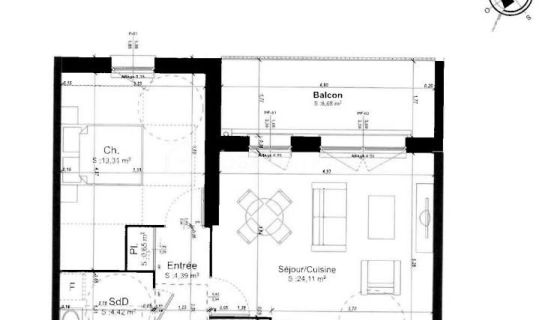 A louer APPARTEMENT NEUF T2 49 M2  AMIENS