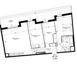 A louer APPARTEMENT DE PRESTIGE NEUF T4 85 M2 TERRASSE  MONTPELLIER