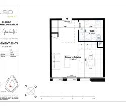 A louer STUDIO NEUF  27 M2 TERRASSE  CAEN