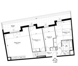 A louer APPARTEMENT DE PRESTIGE NEUF T4 85 M2 TERRASSE  MONTPELLIER