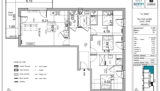 For rent: 3-bedroom apartment, 85 m², seaside, Cucq