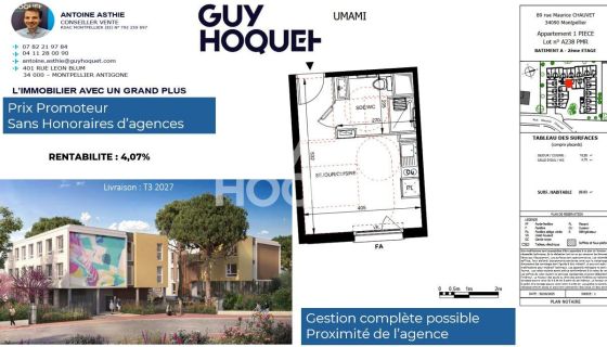 A louer STUDIO  20 M2  MONTPELLIER