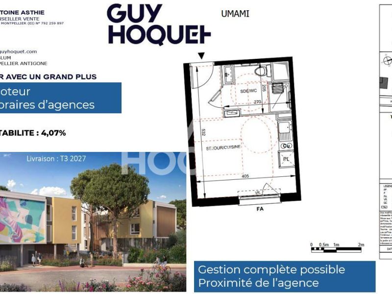 A louer STUDIO  20 M2  MONTPELLIER