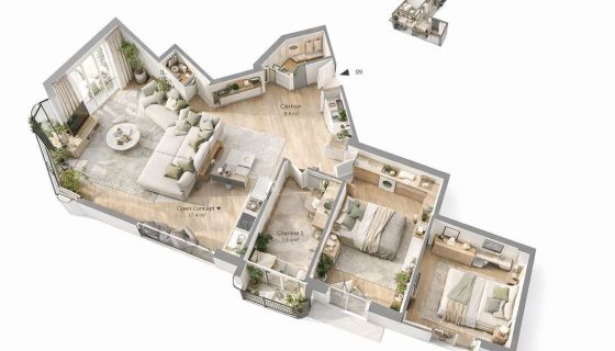 A louer APPARTEMENT T3 73 M2 BORD DE MER NICE