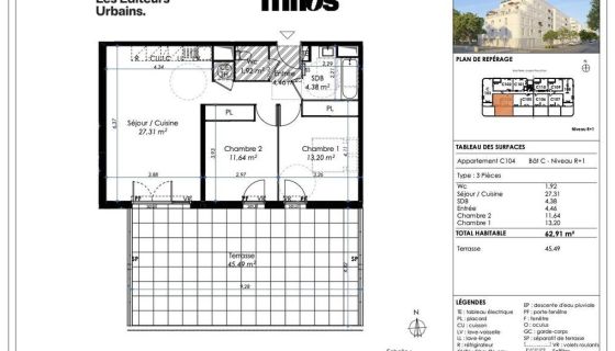 A louer APPARTEMENT T3 62 M2 TERRASSE BORD DE MER LA SEYNE SUR MER