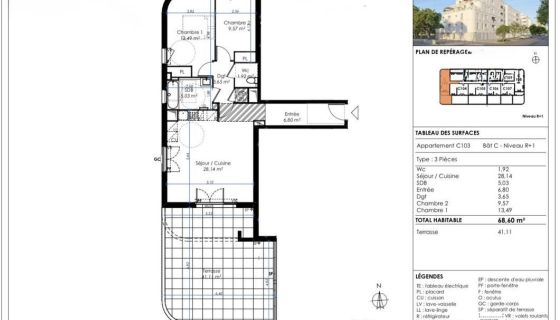 A louer APPARTEMENT T3 68 M2 TERRASSE BORD DE MER LA SEYNE SUR MER