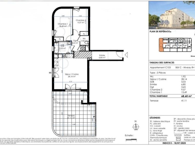 A louer APPARTEMENT T3 68 M2 TERRASSE BORD DE MER LA SEYNE SUR MER