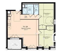 A louer APPARTEMENT NEUF T3 61 M2 BORD DE MER LION SUR MER