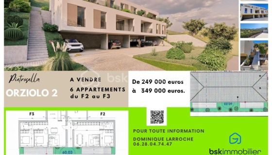 A louer APPARTEMENT DE PRESTIGE NEUF T3 60 M2 TERRASSE BORD DE MER PIETROSELLA