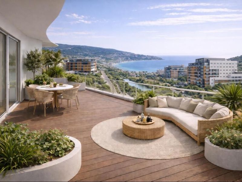 For rent: 2-bedroom apartment, 62 m², terrace with sea view, Nice
